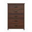 Ensemble de chambre à coucher 4 pièces, base de lit grand en bois avec tête de rangement et station de charge, 2 tables de chevet avec 2 tiroirs, 1 commode avec 5 tiroirs-1952691899
