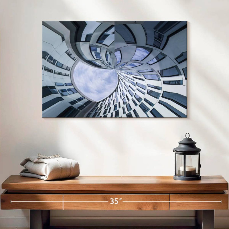 Lilie Abstract Urban Windows, 16" H x 24" W