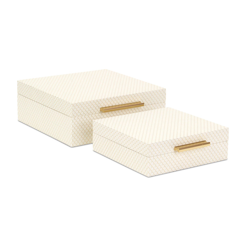 Ensemble de boîtes carrées Mariline, Blanc