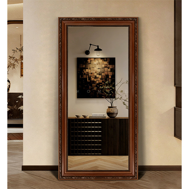 Miroir pleine grandeur de style médiéval, Light Brown, 78.74" H x 39.37" W