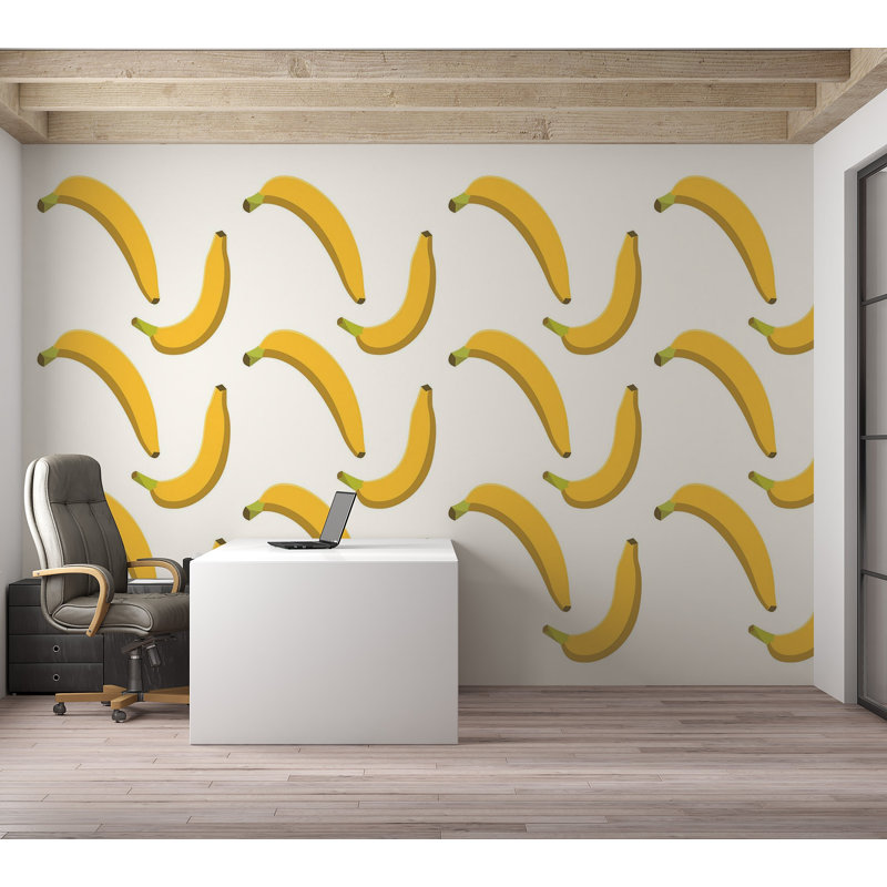 Papier peint de qualité supérieure - Motif de banane, L 120 po x l 180 po