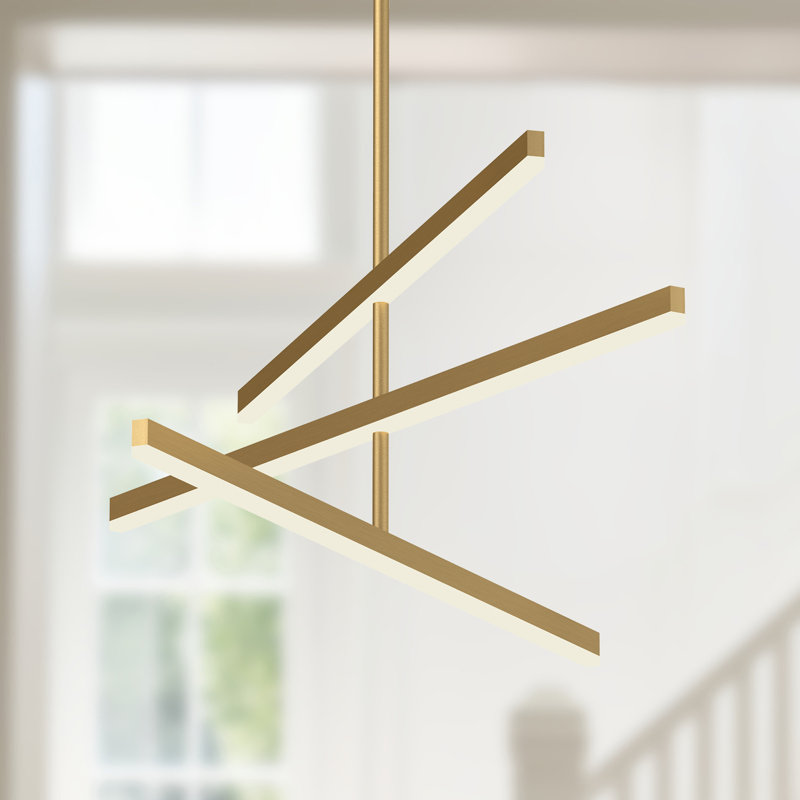 Vega 3 - Light LED Pendant, Gold, 16.5" H x 45" W x 45" D