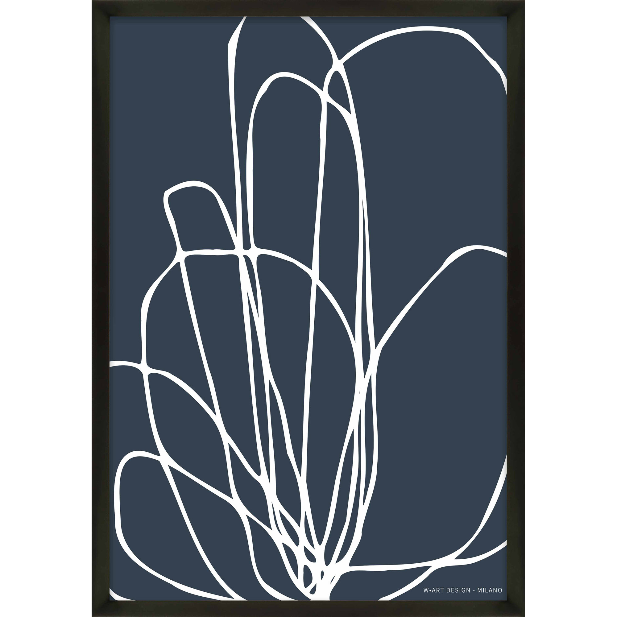 Tracings 4 by Romina Gadler, 50" H x 35" W x 1.25" D, Black Framed Paper