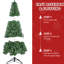 Arbre de Noël artificiel de 8 pi avec 1136 pointes, branches à charnières pour une installation rapide et pliable, support en métal idéal pour les petits espaces Holiday Spirit Design Installation simple, appartement parfait, bureau