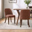Chaise de salle à manger rembourrée en chenille avec pieds en bois courbés et conception sans accoudoirs pour un gain de place (lot de 2)-1298020455