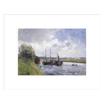 «The Banks of the Oise Near Pontoise» par Camille Pissarro, impression giclée encadrée