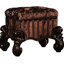 Tabouret de coiffeuse en cerisier avec assise et garniture capitonnée en résine
