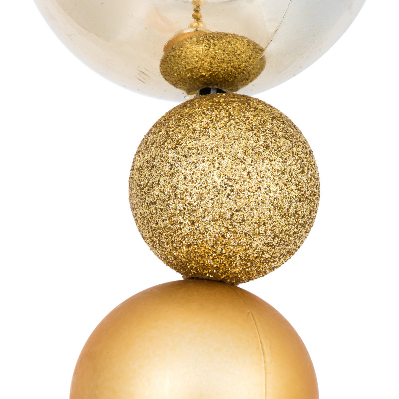 9' Assorted Christmas Ball Ornament Garland, Gold