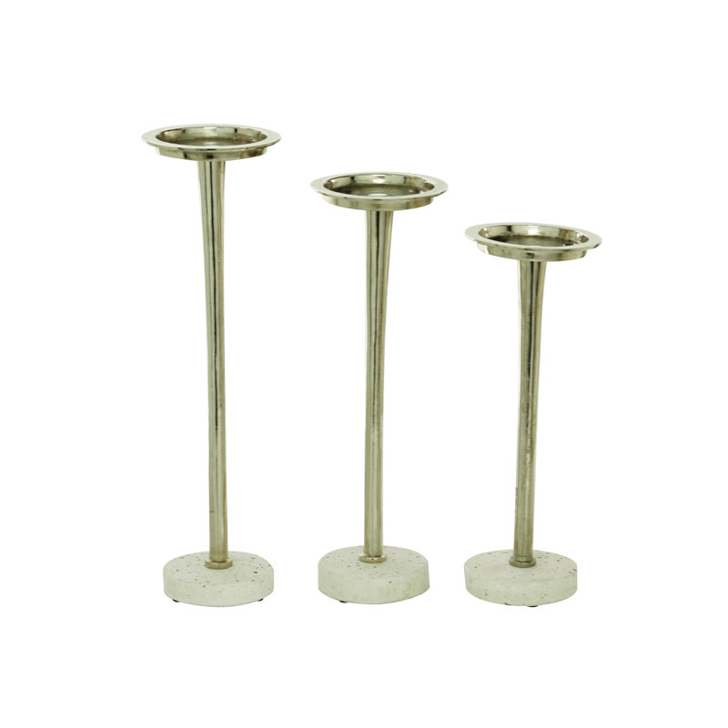Ensemble de chandelles de table en aluminium 3 pièces