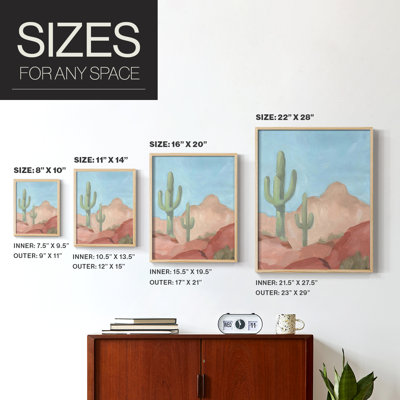 Sunny Saguaro II, reproduction encadrée - bois massif
