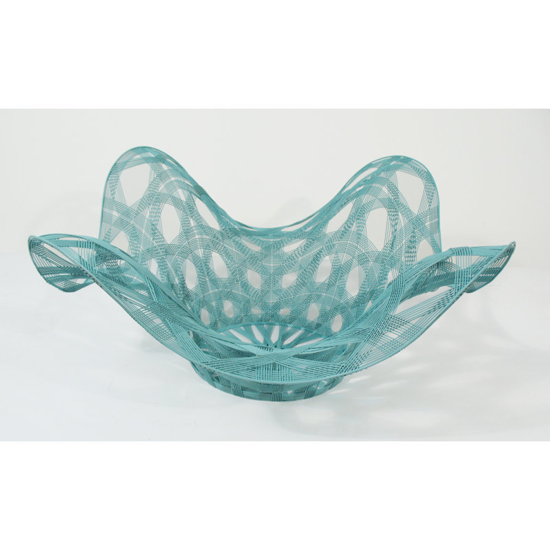 Plateau en fil de fer Papillon, Aigue-marine, 21.75"