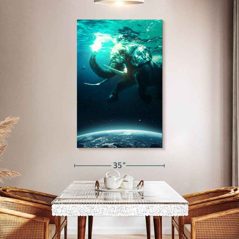 Brampt Elephant In Space, 51" H x 34" W