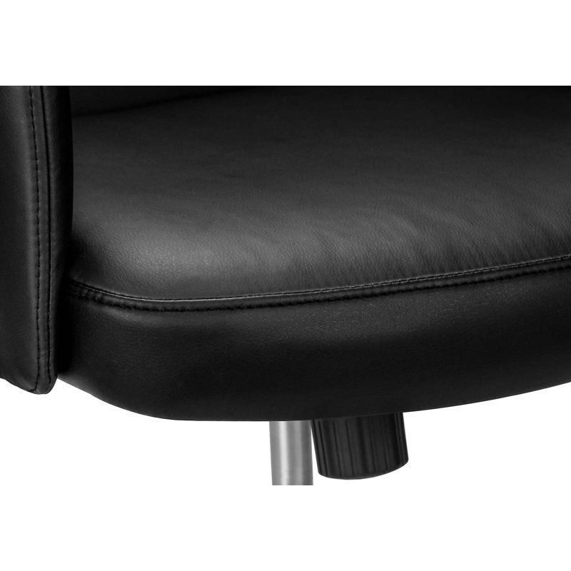 Ergonomic Adjustable Height Swivel Office Chair With Armrests And Black Leather Look, Perfect For Modern Workspaces