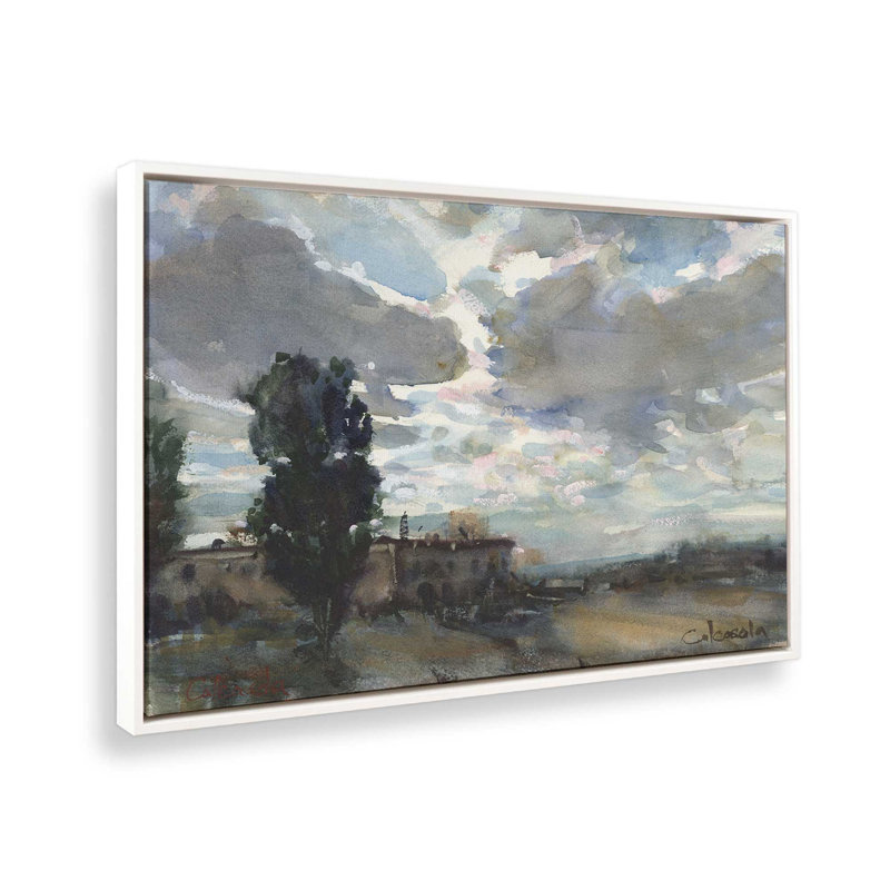«Storm Clouds» par Stephen Calcasola, reproduction d'art, «Floater», reproduction encadrée sans passe-par, H 36 po x l 48 po