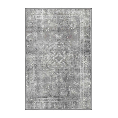 Tapis gris/beige traditionnel Gouaro