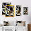 Or noir et blanc vitrail I - abstrait spirales sur toile, art mural-87394738-87394741-119283667