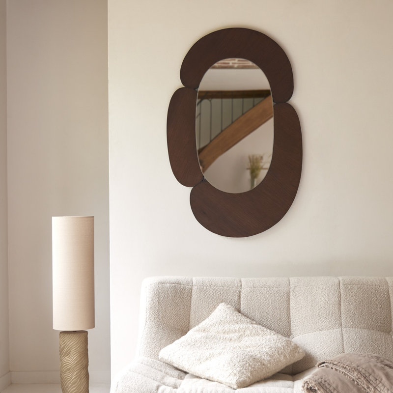 Eda Novelty Solid Wood Mirror, 44.88" x 29.13", Brown