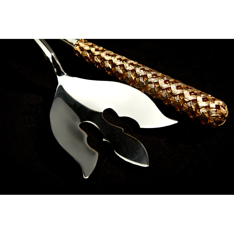 Gold Hollow Braid Serving Set