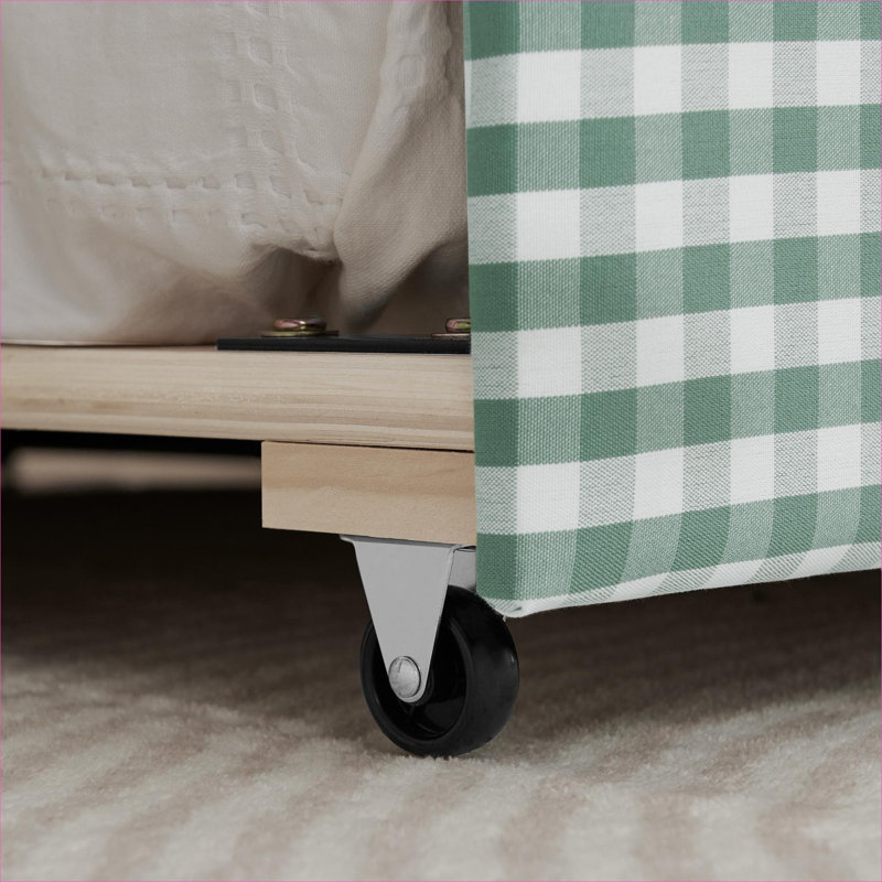 Lit de jour simple tapissier de style vichy avec canapé-lit gigogne, tissu en lin, aucun sommier requis, port de charge USB intégré, cadre en forme de vague