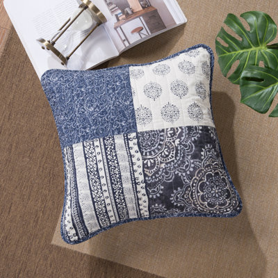 Bohemian Denim Square Cotton Pillow Cover