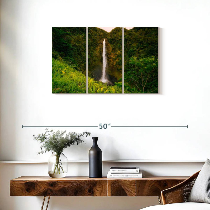Paysage d'une cascade d'Alvord Akaka, H 20 po x l 33 po