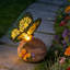 Statue solaire de jardin solaire en forme de bisous de jardin, résine résistante aux intempéries avec éclairage DEL chaud, H 6,88 po