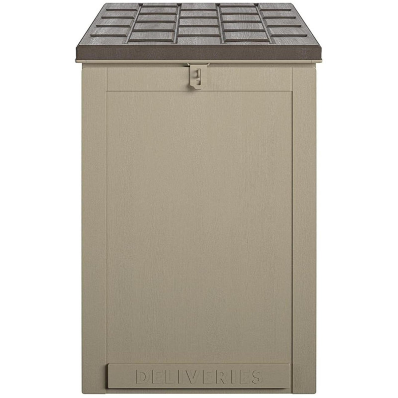 ColorLife 20.5'' W 45 Gallons Water Resistant Polypropylene Lockable Deck Box, Tan