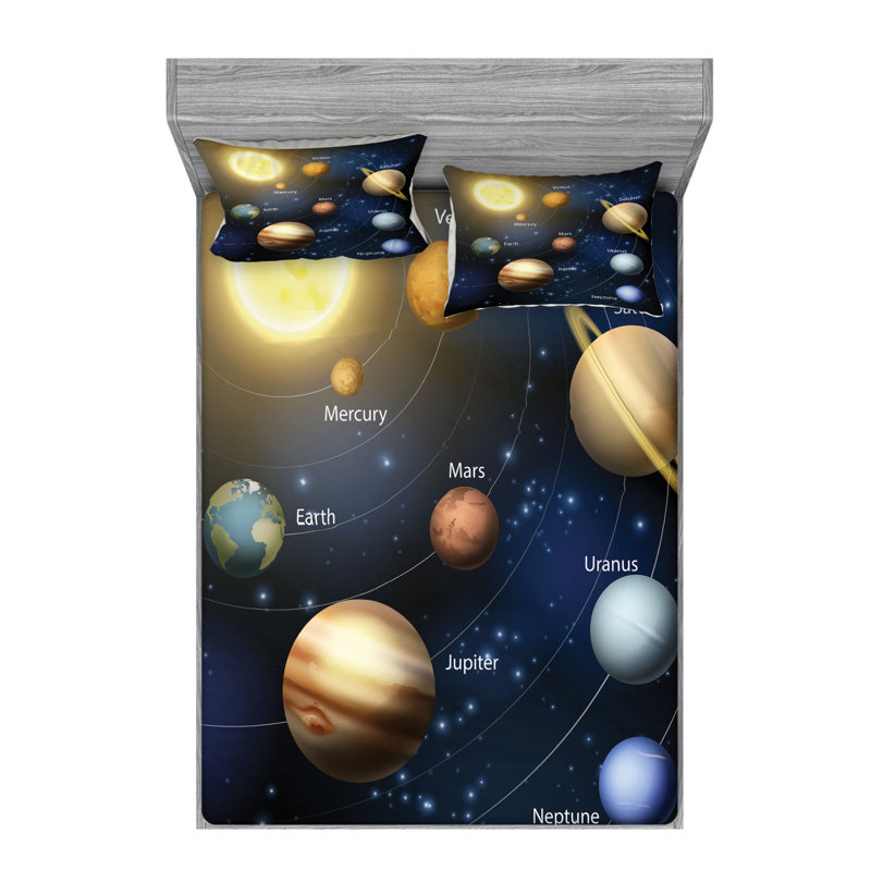 Educational Microfiber Sheet Set, Queen Sheet Set + Fitted Sheet + 2 Pillowcases