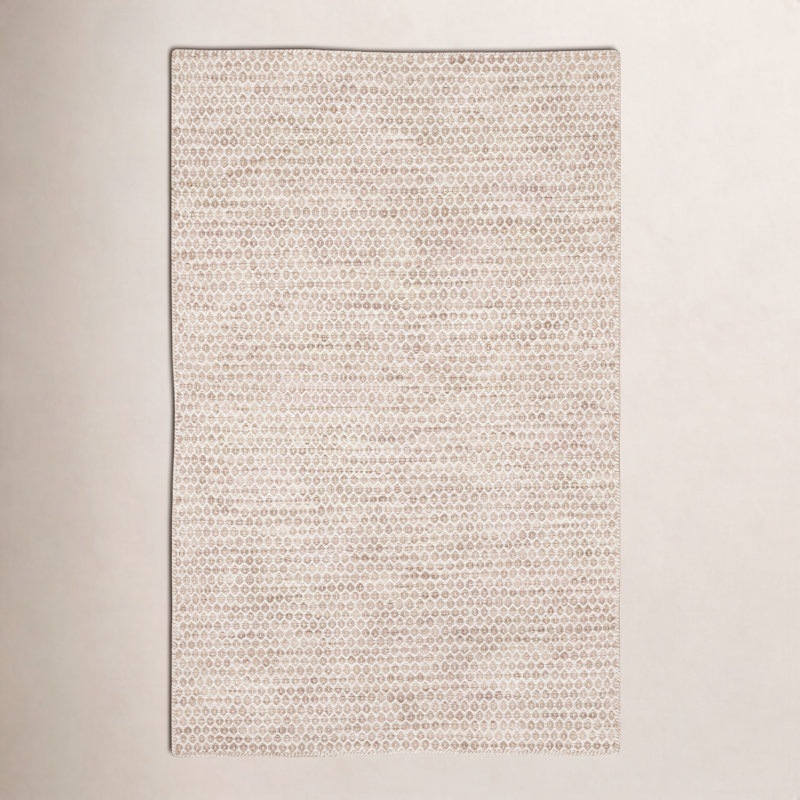 Eladio Wool Geometric Area Rug in Beige, Rectangle 8'10" x 12'