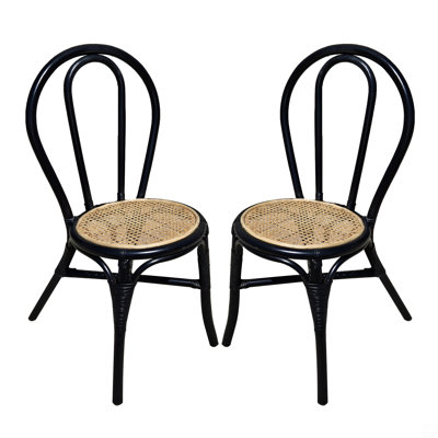 Ensemble de 2 chaises de salle à manger en rotin