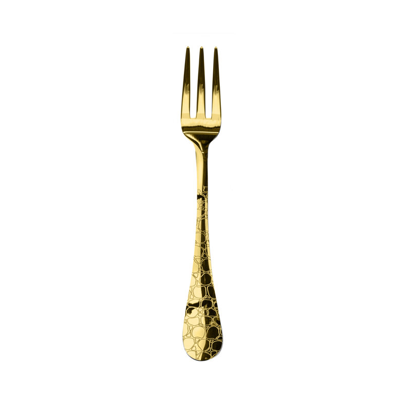 Coccodrillo Serving Fork - 24 Pieces, Oro
