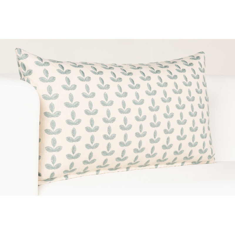 Coussin Birch Lane Trillium, Floral bleu ciel, Plume
