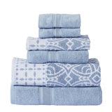 Ensemble de 6 fils Modern, 2 serviettes de bain, 2 serviettes à main, 2 débarbouillettes en jacquard teint en fil / uni Monroe