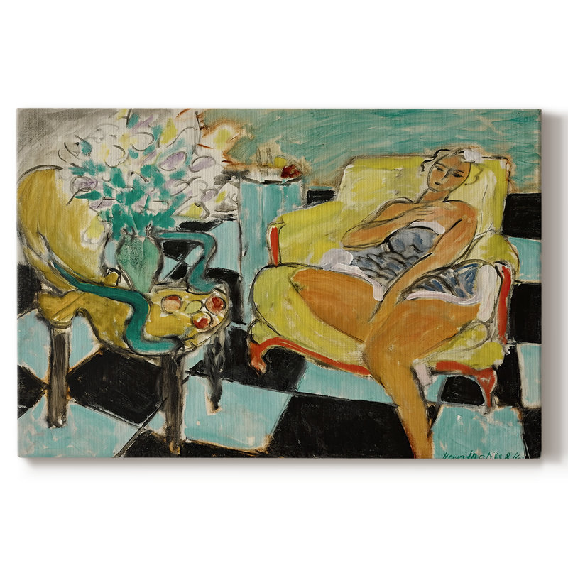 Woman in a Yellow Chair-Henri Matisse-Gallery Wrapped Canvas-1942, 18x27