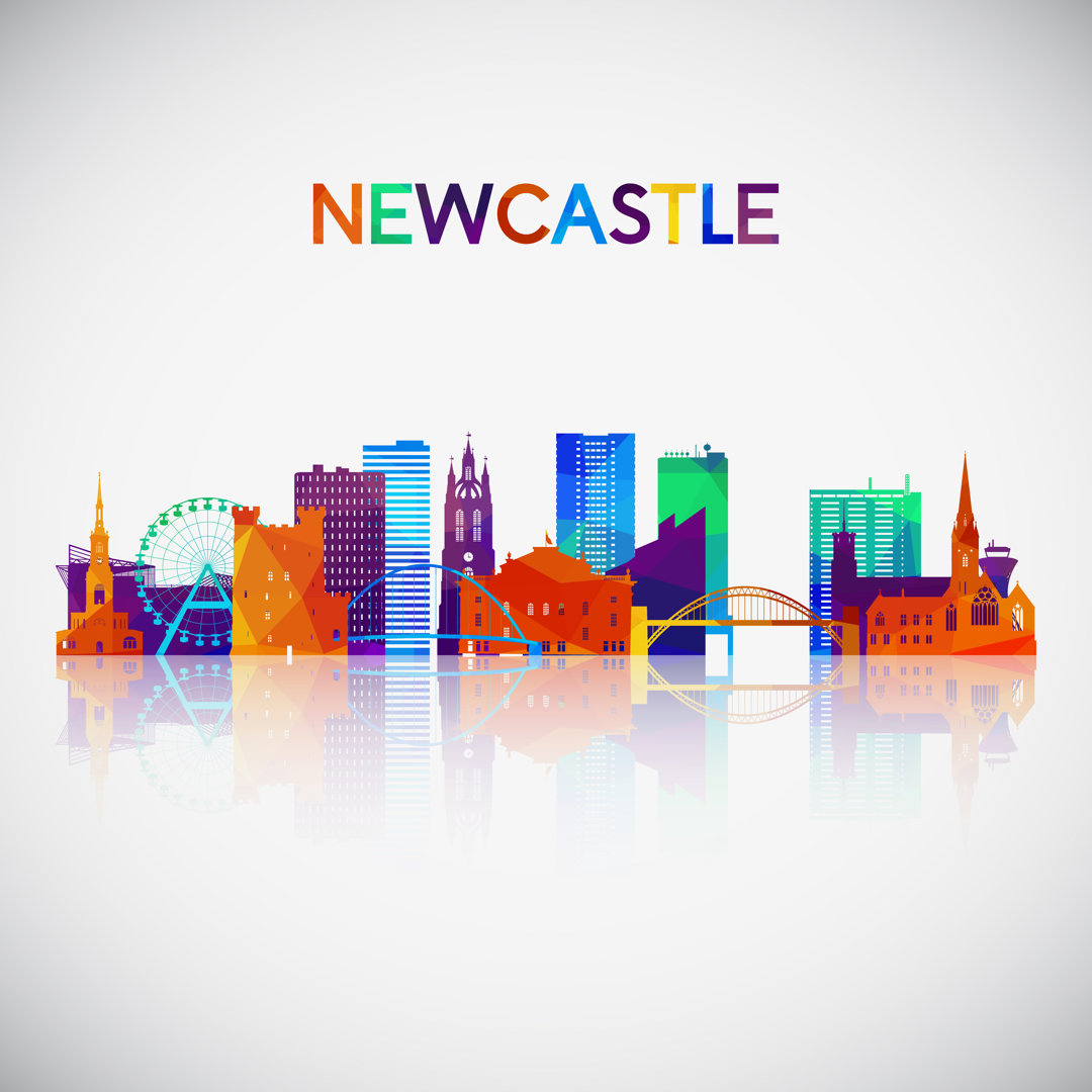 Lanora Newcastle Skyline Silhouette von Greens87 - Wrapped Canvas Graphic Art