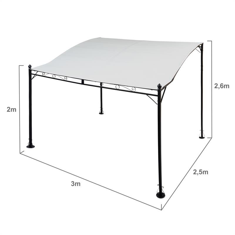 Blumfeldt Allure 0.5m x 2m Metal Pergola, White