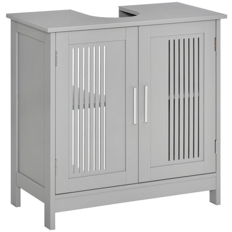 Modern Under Sink Cabinet With 2 Doors, Pedestal Under Sink Bathroom Cupboard, Bathroom Vanity Cabinet With Adjustable Shelves