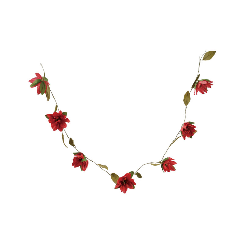 Poinsettia Paper Garland with Jute Accents
