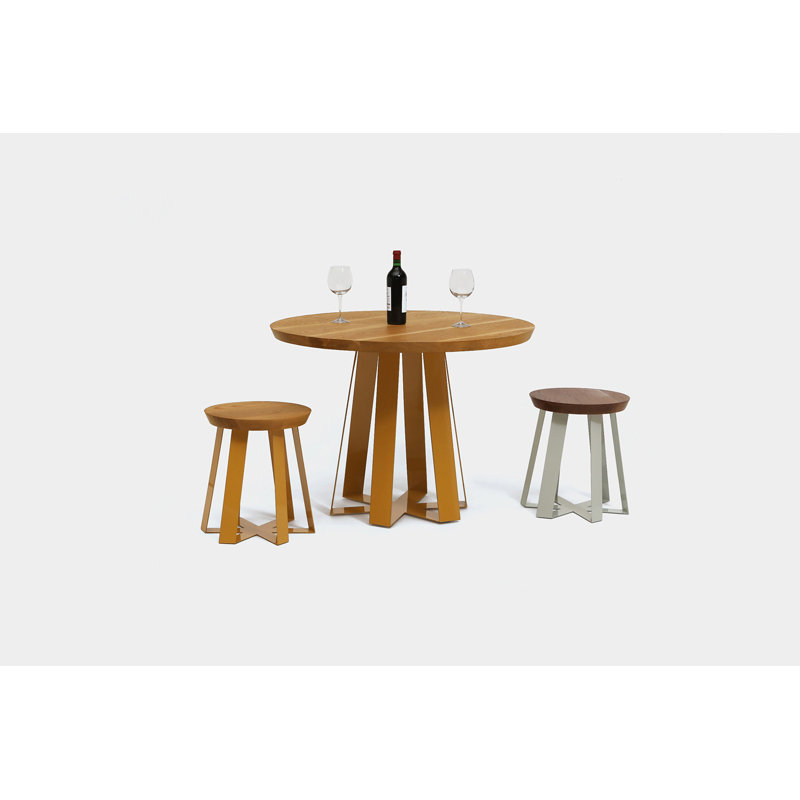 ARS Round Walnut Wood Dining Table, 42" W x 42" L
