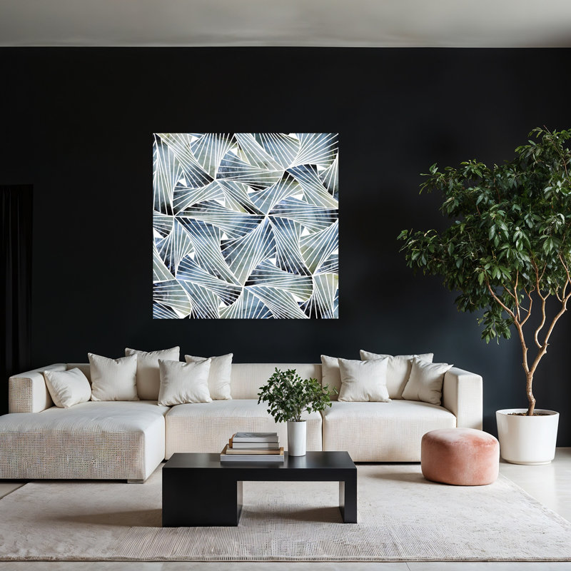 Art contemporain, art moderne géométrique élégant, H 48 po x l 48 po