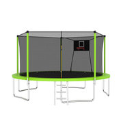 Trampoline 14FT avec filet d'enclos - Trampoline de sport récréatif, Vert