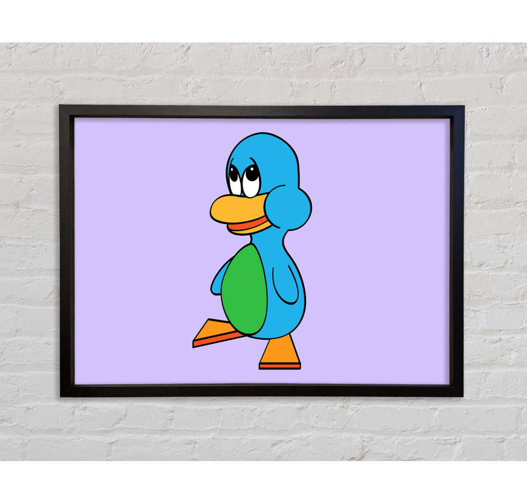 Sad Duck Lilac - Einzelner Bilderrahmen Kunstdrucke auf Leinwand