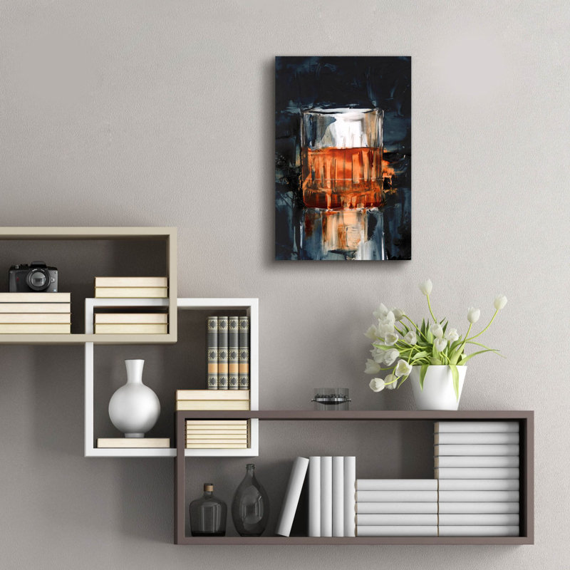 Art mural en verre Bourbon Glass 3 'par Ethan Harper, H 24 po x l 16 po