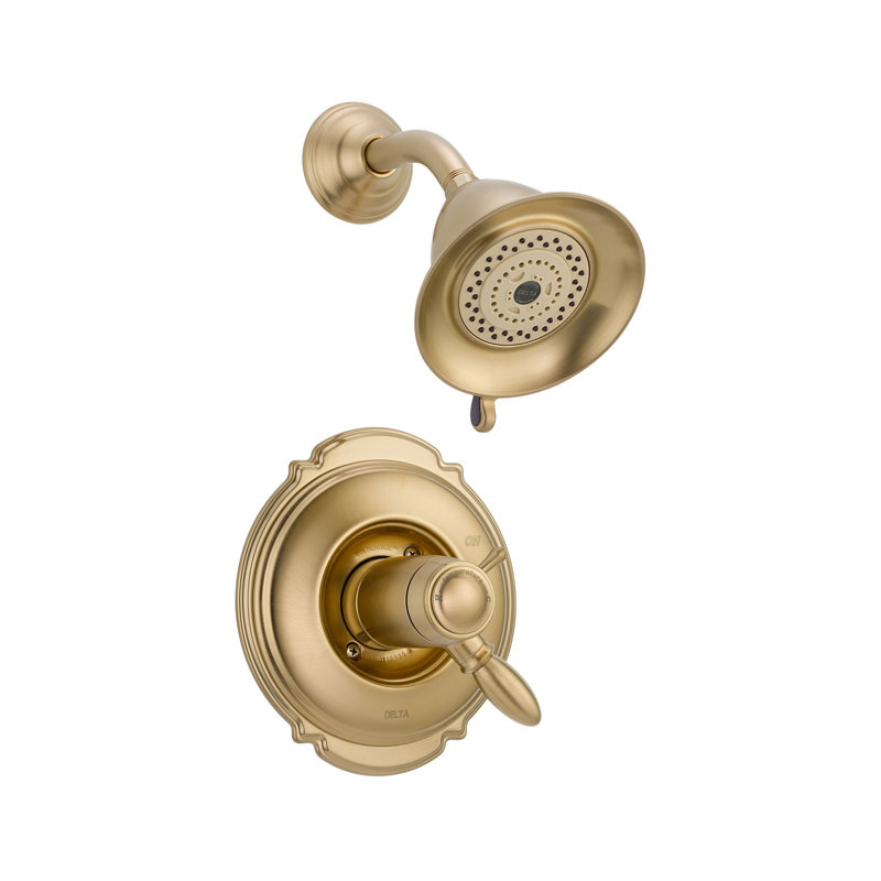 Robinet de baignoire et douche thermostatique avec tempassure Victorian, Bronze-Champagne lustré