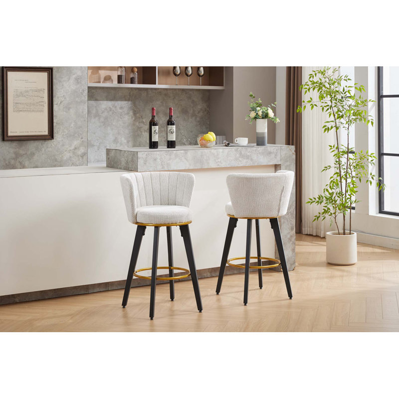 Ensemble de tabourets de bar pivotants à 360 ° (ensemble de 2), Blanc