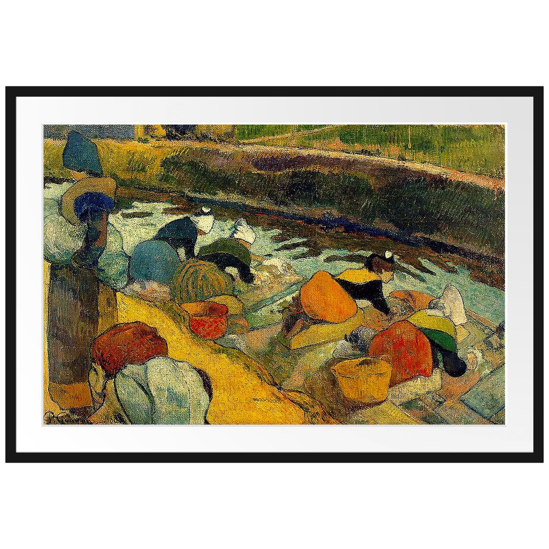 Gerahmter Kunstdruck Laundresses in Arles von Paul Gauguin