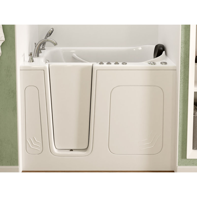 Therapeutic Tubs 30 in. x 54 in. Left Drain Quick Fill Walk-In Whirlpool and Air Tub with Powered Fast Drain in White, White