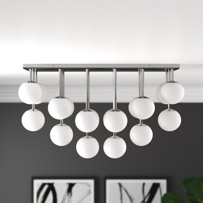Megallan 18 Light Cluster Globe Semi Flush Mount