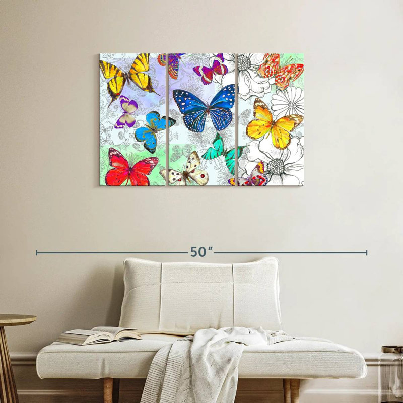 Brampt Floral Butterflies, 24" H x 38" W