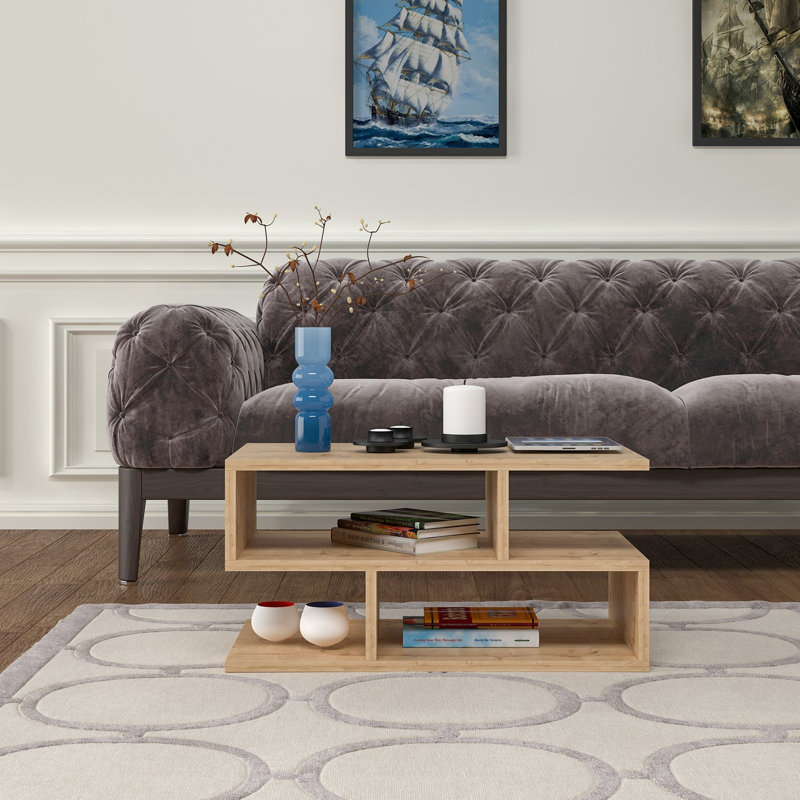 Table basse à tablette avec rangement